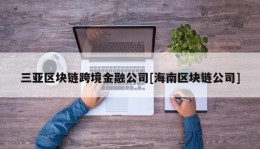 三亚区块链跨境金融公司[海南区块链公司]